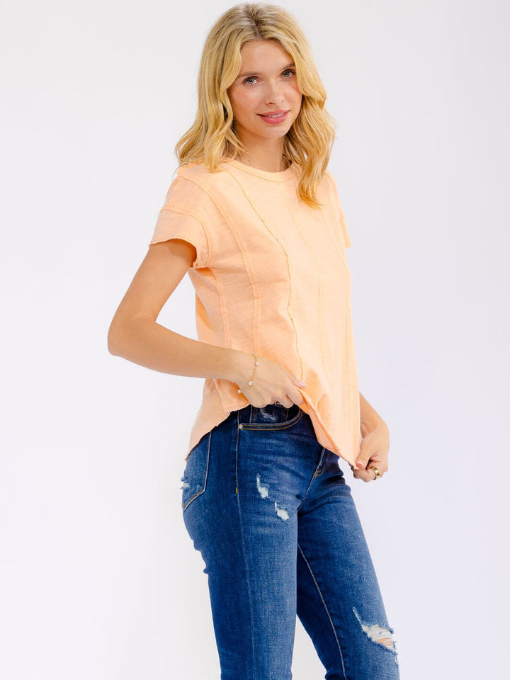 WOMEN'S SHORT SLEEVE SOLID BLOUSE