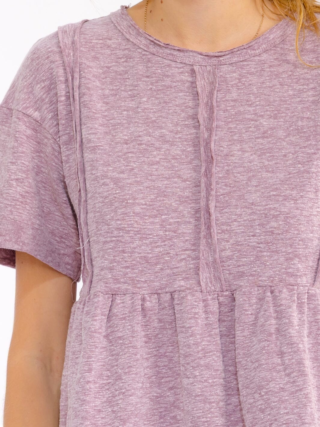 WOMEN'S SHORT SLEEVE SOLID BLOUSE