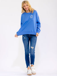 WOMEN'S LONG SLEEVE GRAPHIC PULLOVER SWEATER