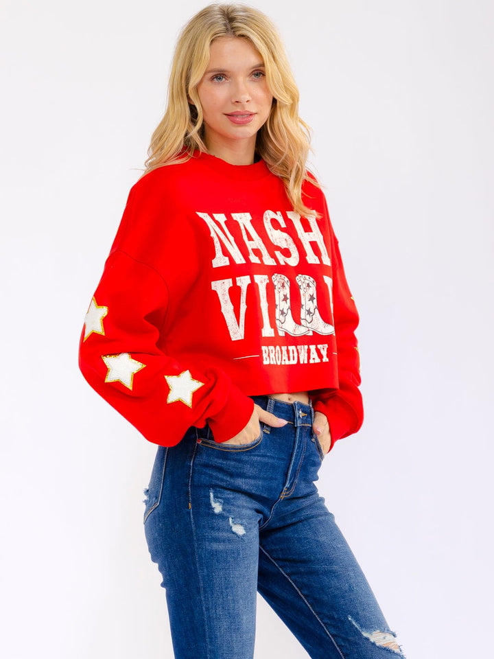 WOMEN'S LONG SLEEVE GRAPHIC PULLOVER SWEATER