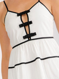 WOMEN'S SLEEVELESS SMOCK FIT & FLARE COLORBLOCK MINI DRESS
