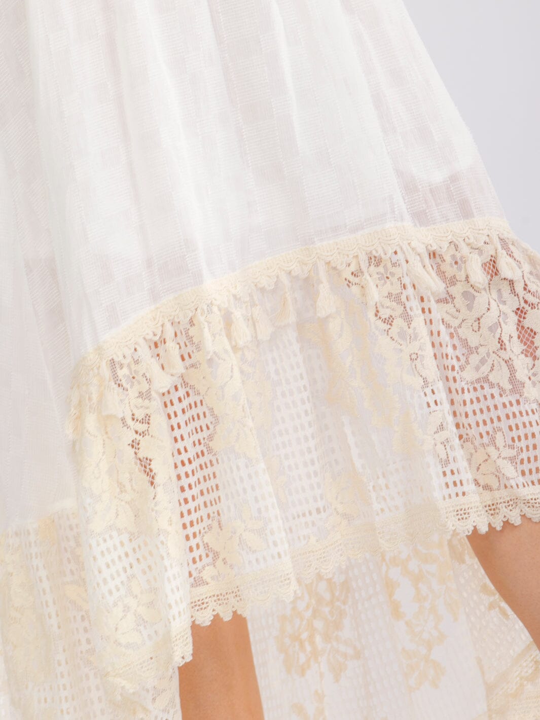 WOMEN'S ELASTIC WAIST HIGH-LOW CROCHET MAXI SKIRT