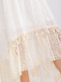 WOMEN'S ELASTIC WAIST HIGH-LOW CROCHET MAXI SKIRT