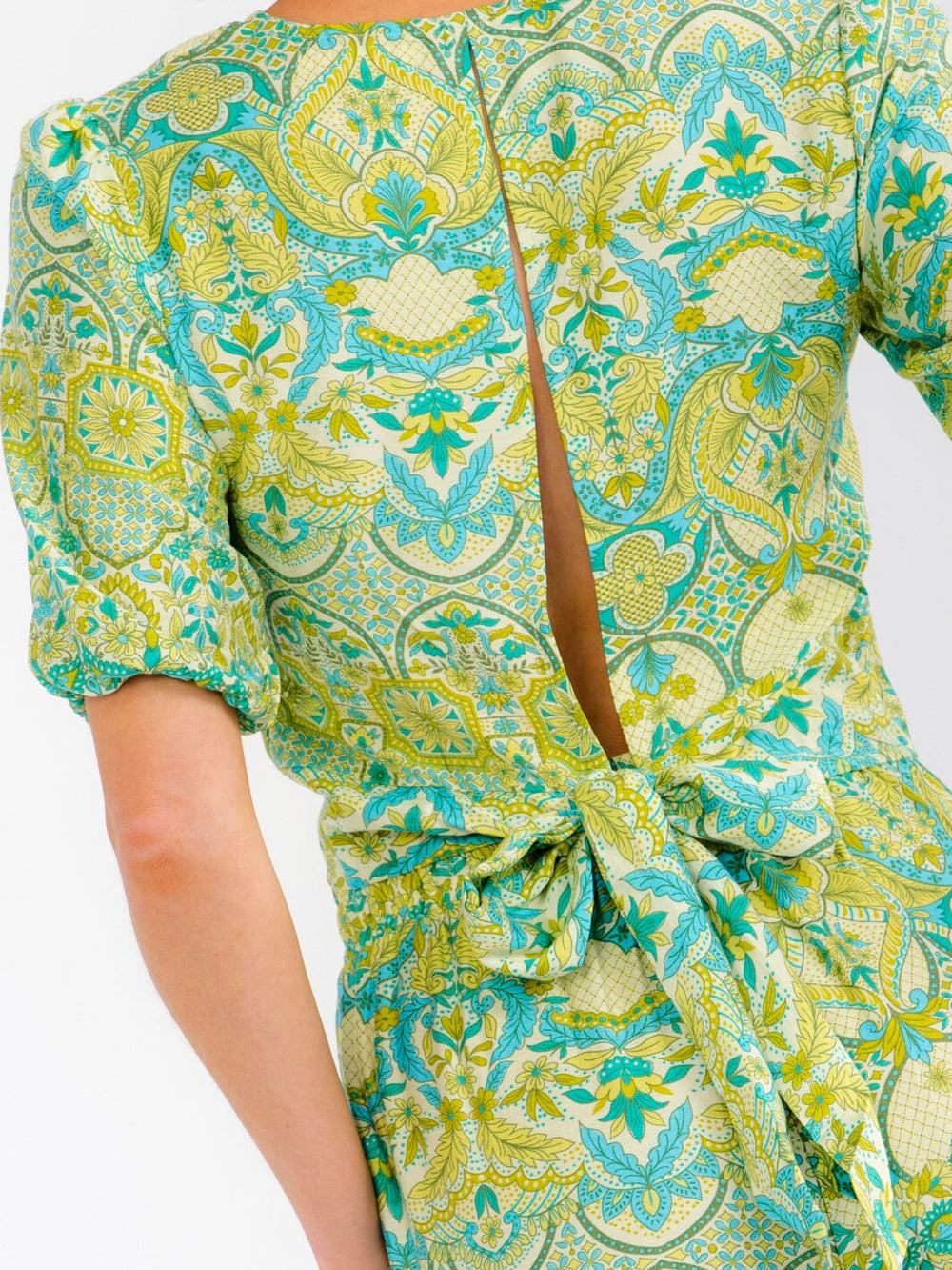 WOMEN'S SHORT SLEEVE CROP TOP & ELASTIC WAIST WIDE LEG PANTS FLORAL 2PC. SET