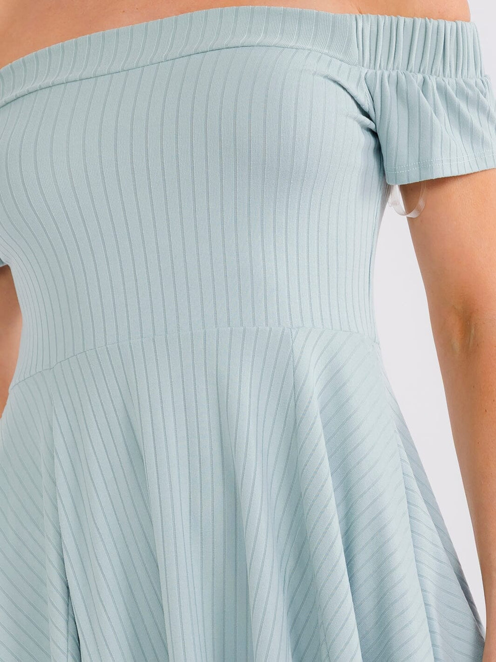 WOMEN'S OFF SHOULDER FIT & FLARE MINI DRESS