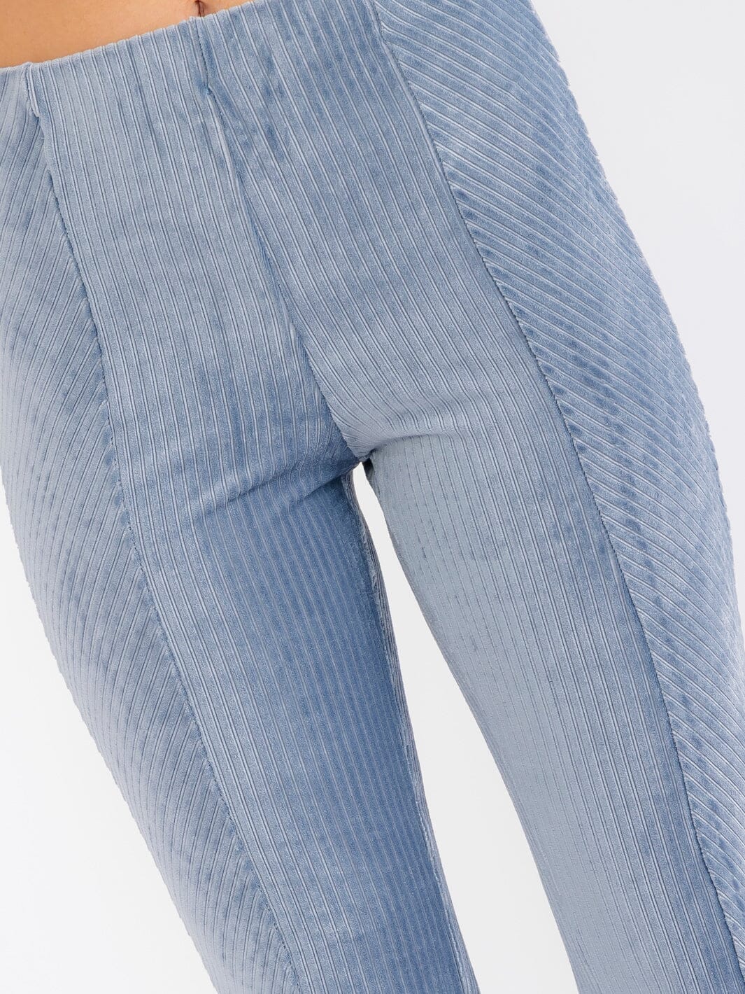 WOMEN'S ELASTIC WAIST BELL LEG VELVET PANTS
