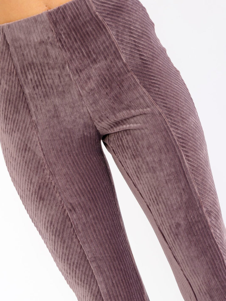WOMEN'S ELASTIC WAIST BELL LEG VELVET PANTS