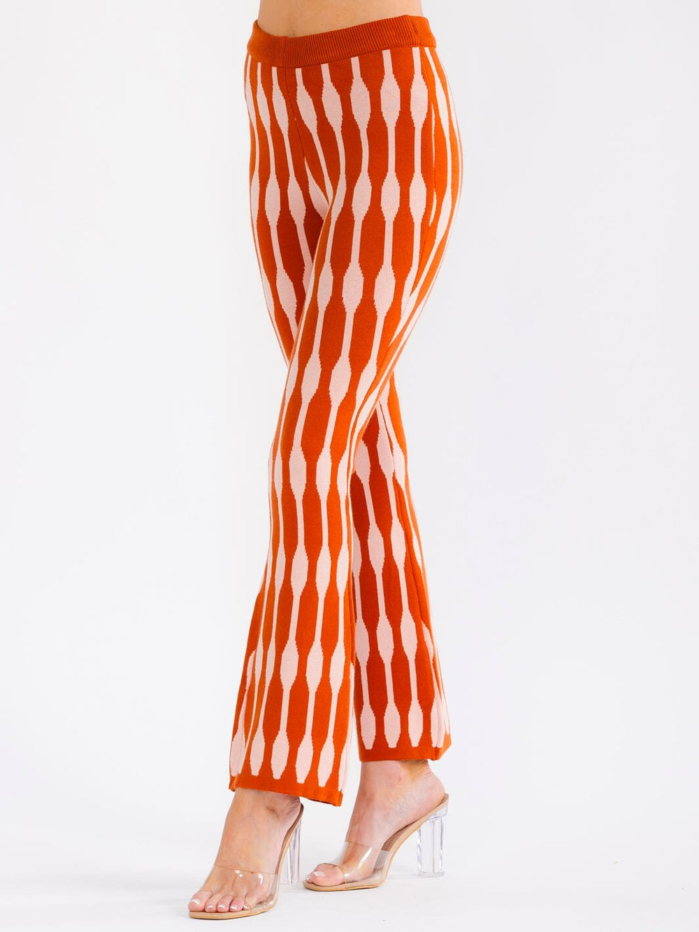 WOMEN'S ELASTIC WAIST MULTI PRINT BELL LEG PANTS