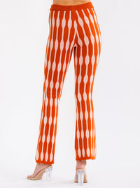 WOMEN'S ELASTIC WAIST MULTI PRINT BELL LEG PANTS