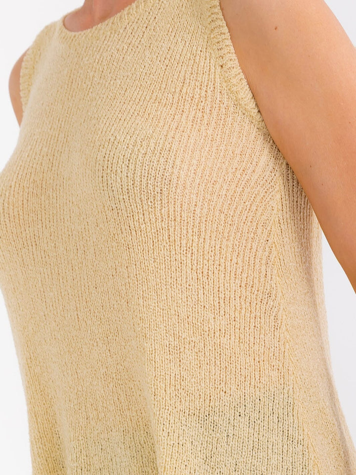 WOMEN'S SLEEVELESS LOOSE FIT KNIT TANK TOP