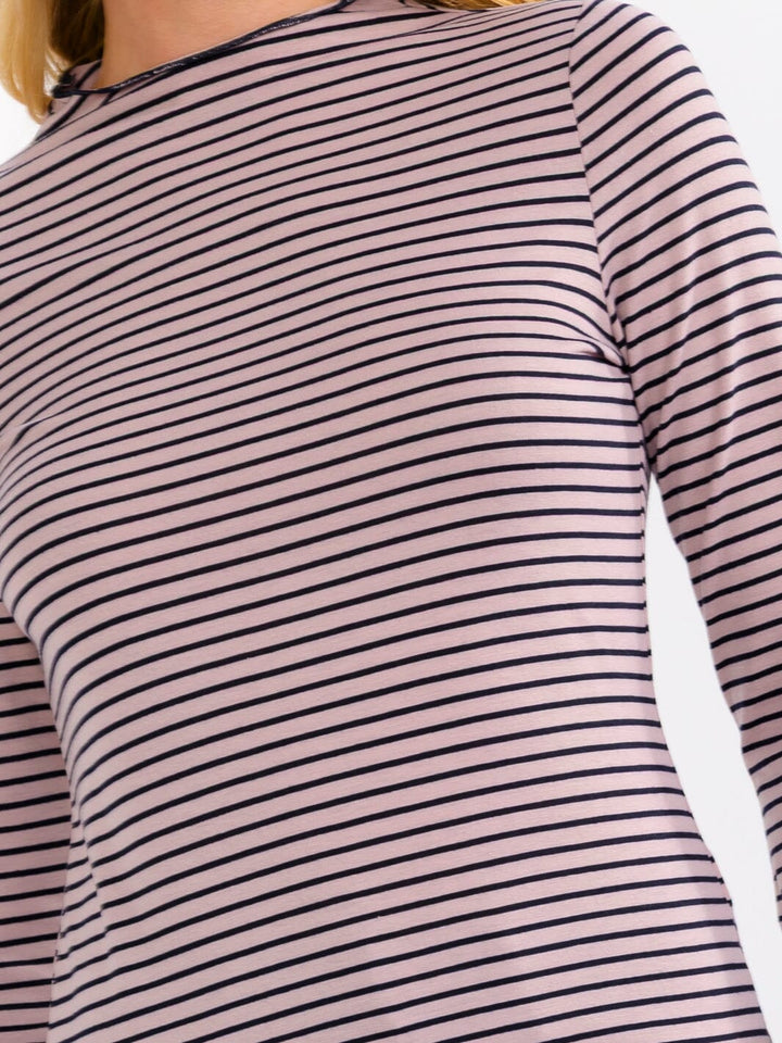 WOMEN'S LONG BELL SLEEVE COLORBLOCK STRIPES TOP
