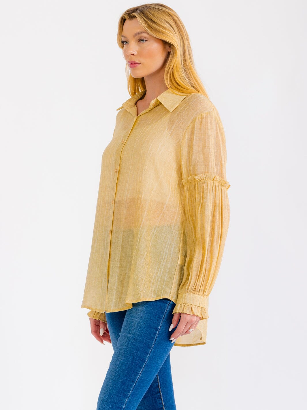 WOMEN'S LONG SLEEVE BUTTON UP OVERSIZED SHIRT