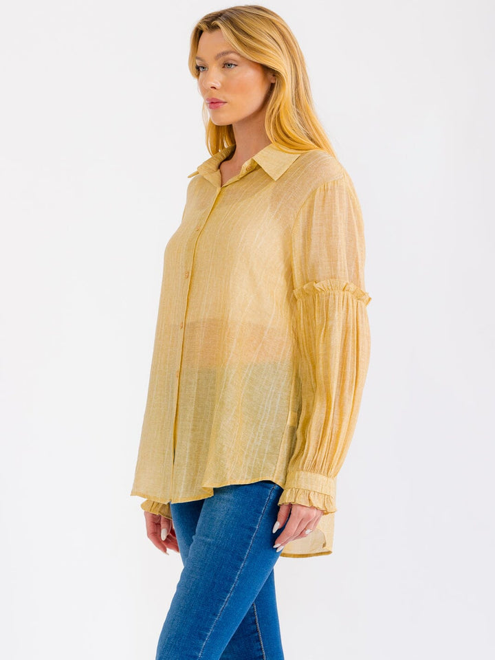 WOMEN'S LONG SLEEVE BUTTON UP OVERSIZED SHIRT