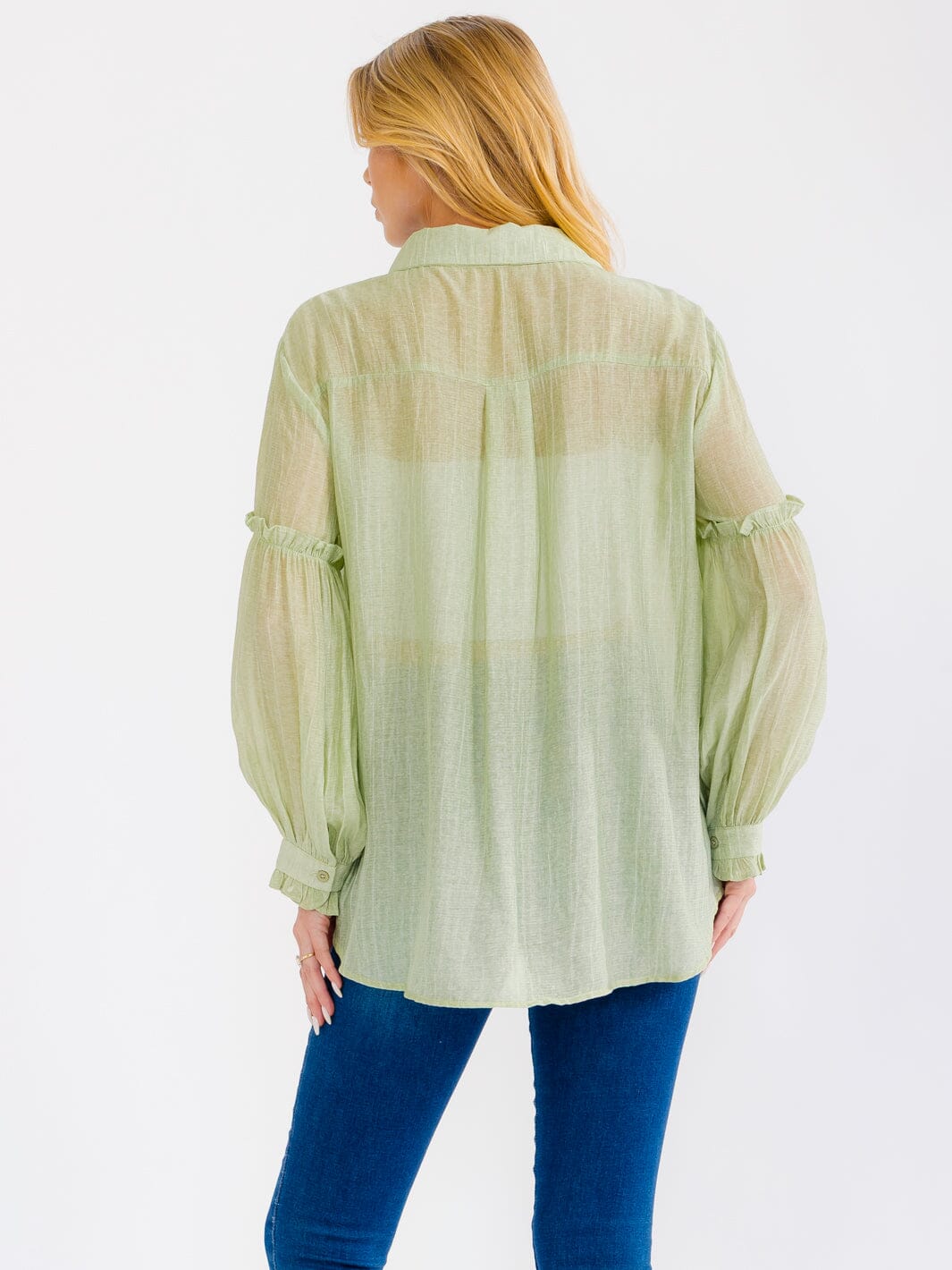 WOMEN'S LONG SLEEVE BUTTON UP OVERSIZED SHIRT