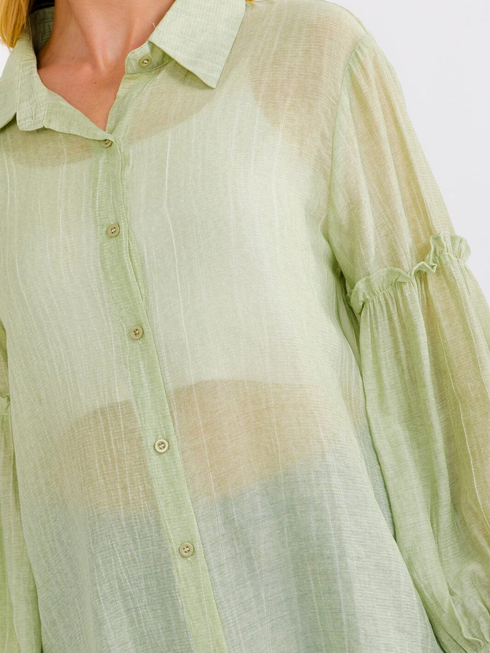 WOMEN'S LONG SLEEVE BUTTON UP OVERSIZED SHIRT