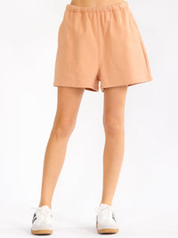 WOMEN'S ELASTIC WAIST FRONT POCKETS SHORTS