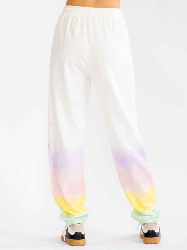 WOMEN'S ELASTIC WAIST FRONT POCKETS TIE DYE JOGGER PANTS