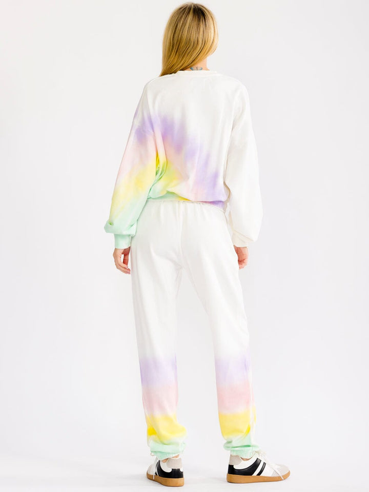 WOMEN'S LONG SLEEVE SWEATER & ELASTIC WAIST PANTS TIE DYE 2PC. SET