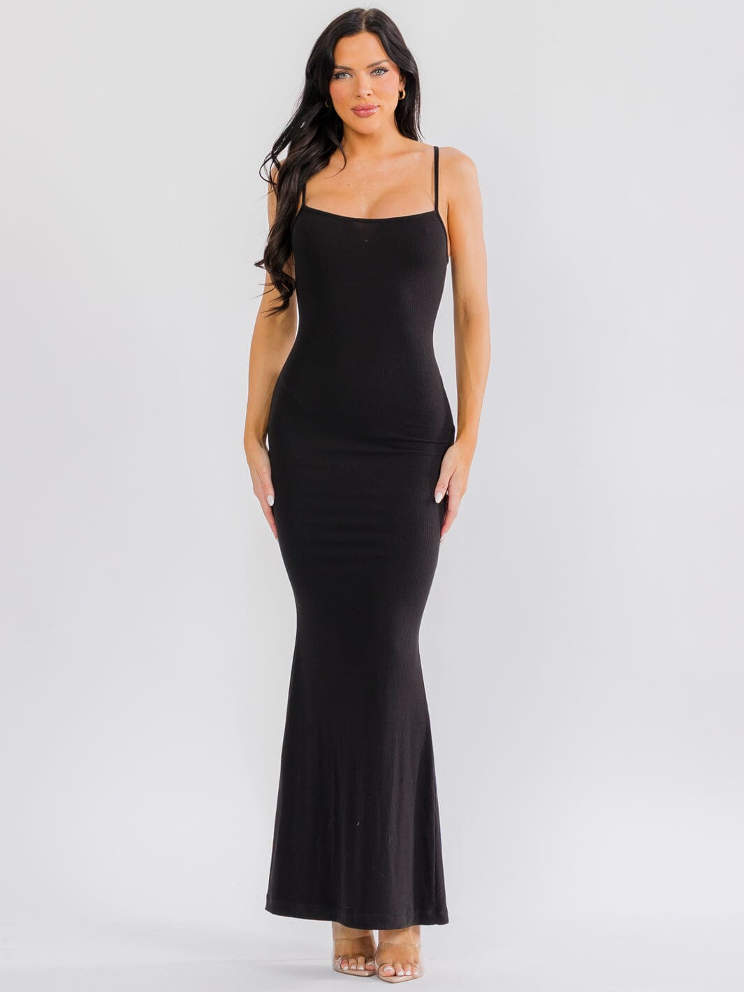 WOMEN'S SLEEVELESS RIBBED BODYCON MAXI DRESS