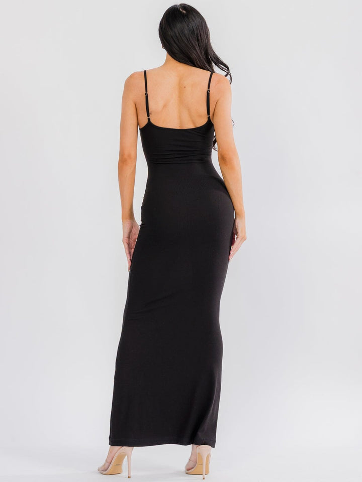 WOMEN'S SLEEVELESS RIBBED BODYCON MAXI DRESS
