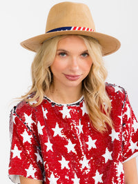 WOMEN'S USA RIBBON SUN HAT