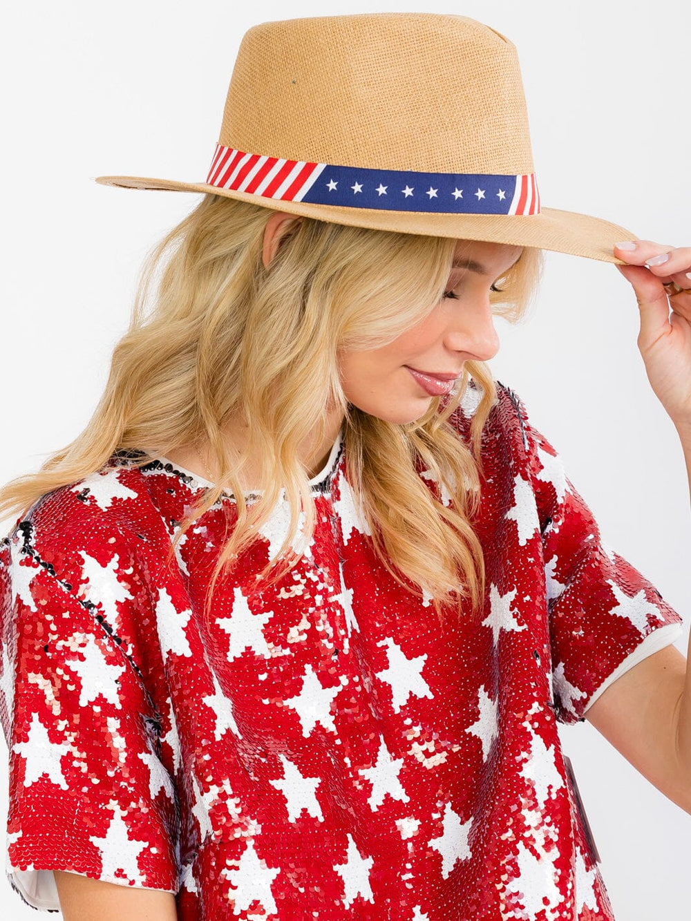 WOMEN'S USA RIBBON SUN HAT