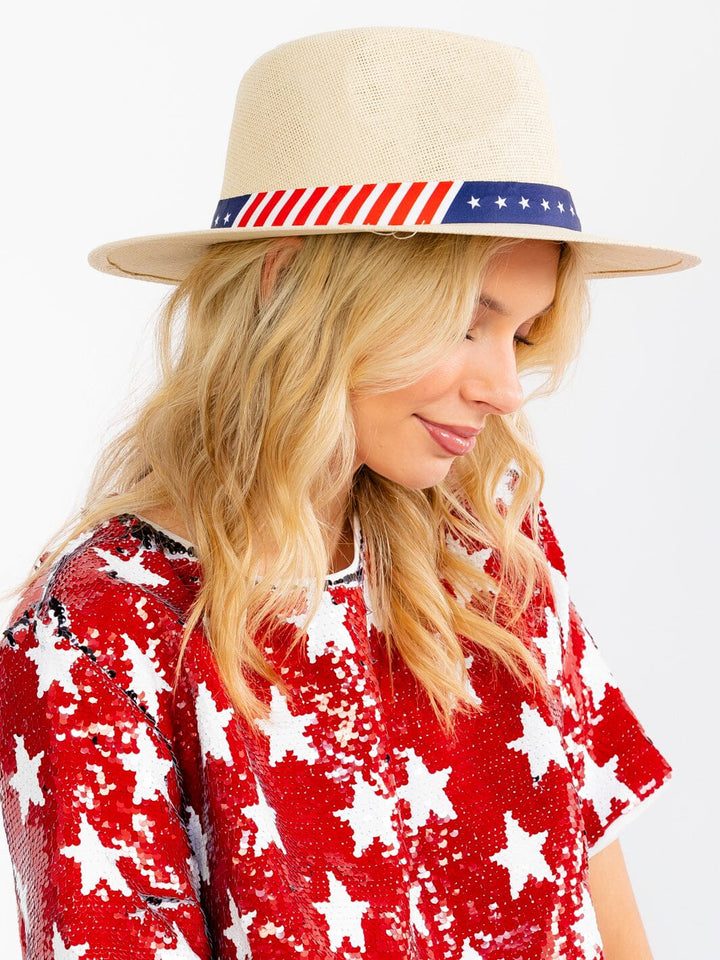 WOMEN'S USA RIBBON SUN HAT