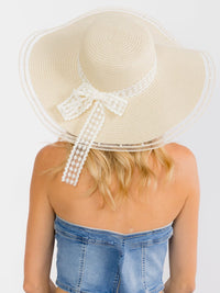 WOMEN'S LACE RIBBON SUN HAT