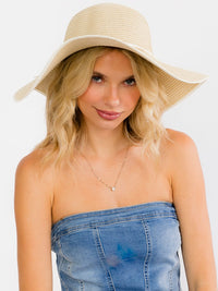 WOMEN'S FLOWER RIBBON SUN HAT