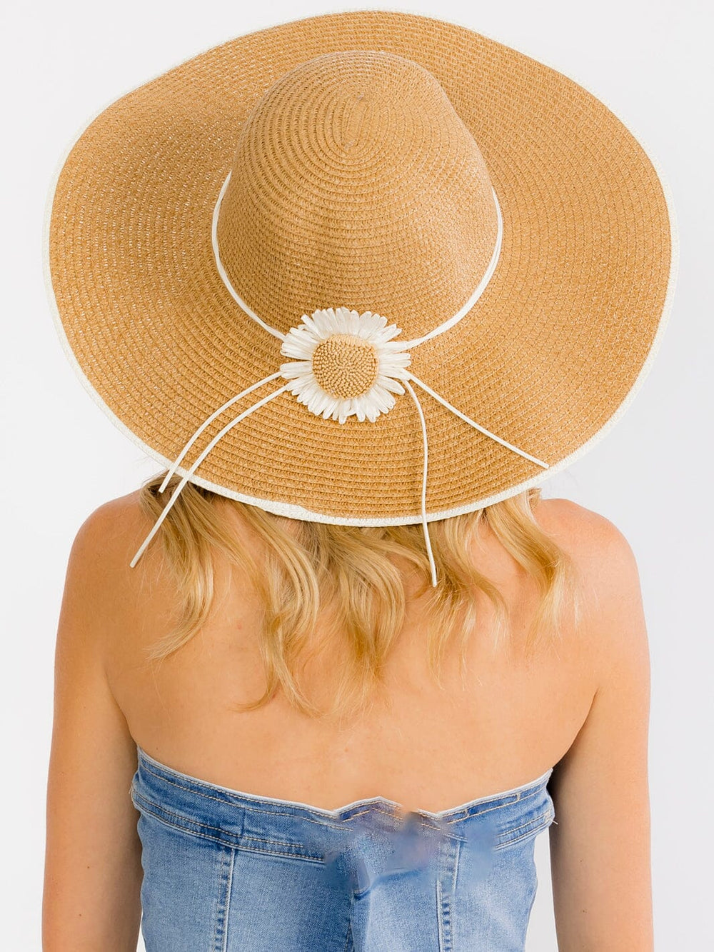 WOMEN'S FLOWER RIBBON SUN HAT