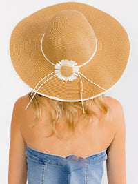 WOMEN'S FLOWER RIBBON SUN HAT