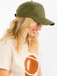 WOMEN'S SOLID ADJUSTABLE STRAP BASEBALL CAPS