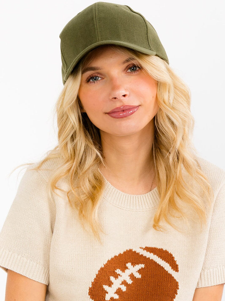 WOMEN'S SOLID ADJUSTABLE STRAP BASEBALL CAPS