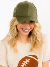 WOMEN'S SOLID ADJUSTABLE STRAP BASEBALL CAPS