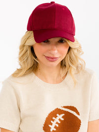 WOMEN'S SOLID ADJUSTABLE STRAP BASEBALL CAPS