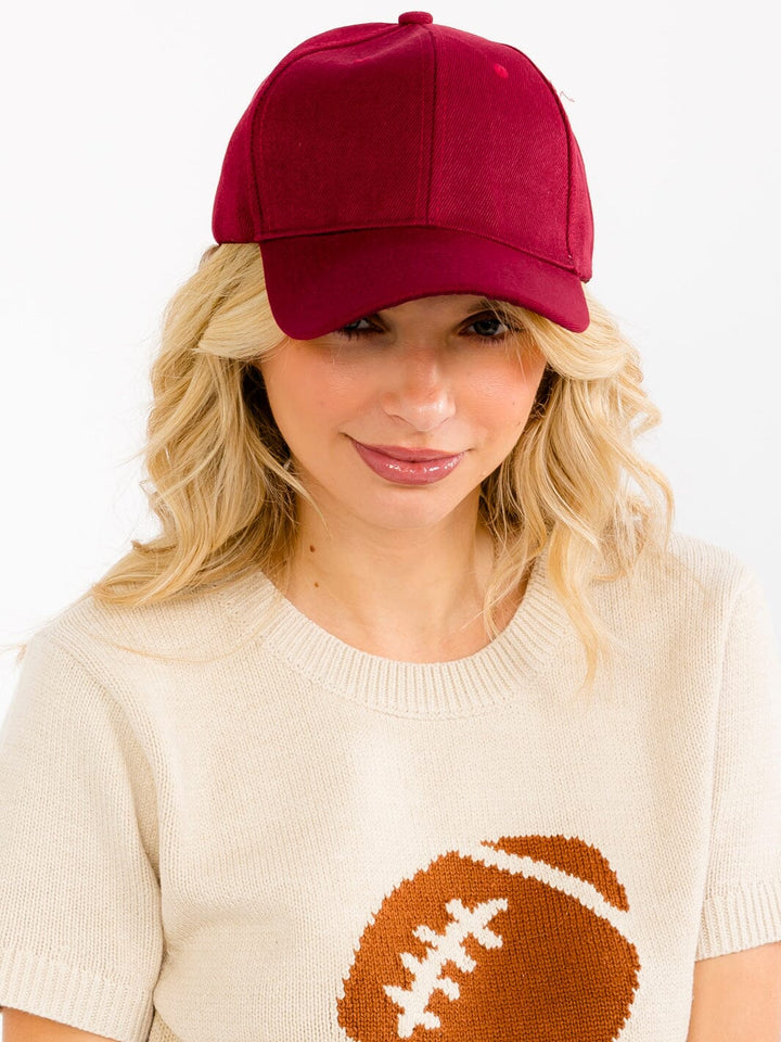 WOMEN'S SOLID ADJUSTABLE STRAP BASEBALL CAPS