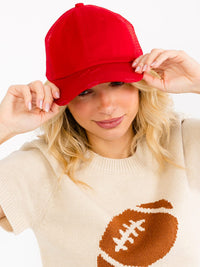 WOMEN'S ADJUSTABLE STRAP DISTRESS TRUCKER CAPS