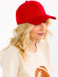 WOMEN'S SOLID ADJUSTABLE STRAP BASEBALL CAPS