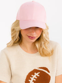 WOMEN'S SOLID ADJUSTABLE STRAP BASEBALL CAPS