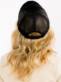 WOMEN'S ADJUSTABLE STRAP DISTRESS TRUCKER CAPS