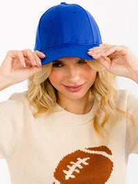 WOMEN'S SOLID ADJUSTABLE STRAP BASEBALL CAPS