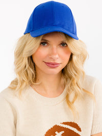 WOMEN'S SOLID ADJUSTABLE STRAP BASEBALL CAPS