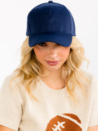 WOMEN'S SOLID ADJUSTABLE STRAP BASEBALL CAPS