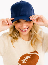 WOMEN'S SOLID ADJUSTABLE STRAP BASEBALL CAPS