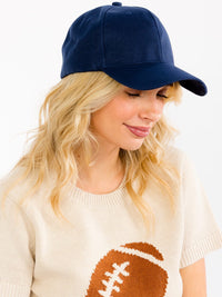 WOMEN'S SOLID ADJUSTABLE STRAP BASEBALL CAPS