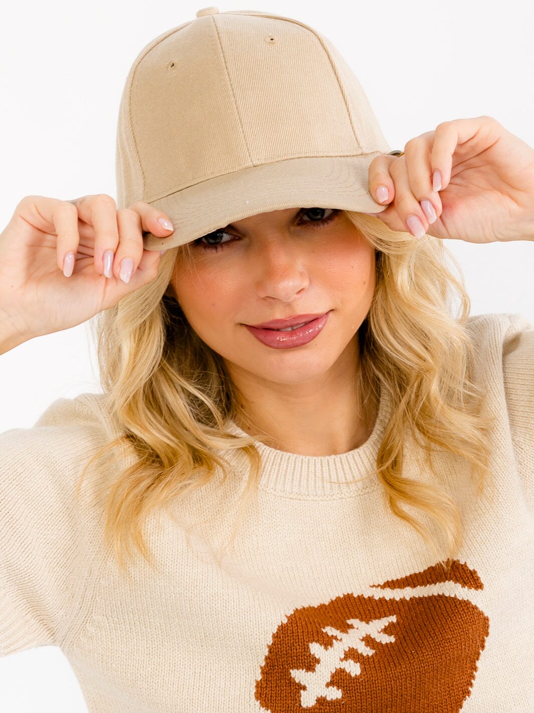 WOMEN'S SOLID ADJUSTABLE STRAP BASEBALL CAPS