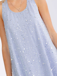 JUST ME WOMEN'S SLEEVELESS HALTER NECK SEQUINS DETAILED MAXI DRESS