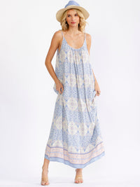 WOMEN'S SLEEVELESS PAISLEY PRINT LOOSE FIT MAXI DRESS