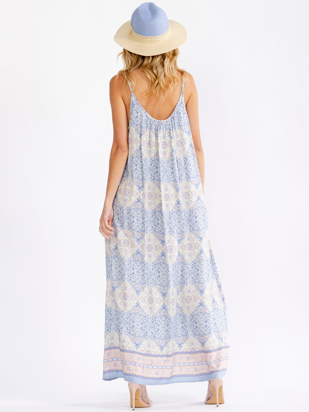 WOMEN'S SLEEVELESS PAISLEY PRINT LOOSE FIT MAXI DRESS