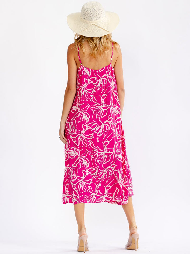 WOMEN'S SLEEVELESS SQUARE NECK MULTI PRINT MAXI DRESS
